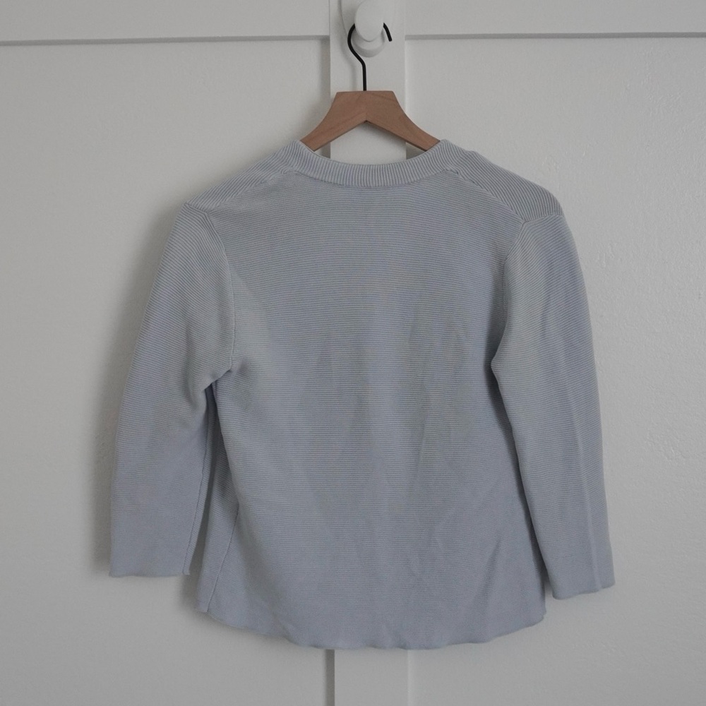J. Mclaughlin Blue Ribbed Cardigan Sweater - Picture 3 of 3